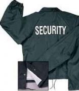 Black Security Windbreakers Fleece Lined, Nylon Shell