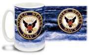 Navy Crest On Sea Mug