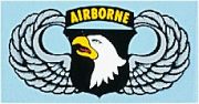 101ST Airborne With Wings 5 Inch Decal