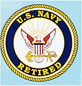 US Navy Retired 4 Inch Round Decal