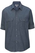 Men's Chambray Roll Up Sleeve Shirt