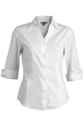 Edwards Ladies' Tailored V-Neck Stretch Blouse-3/4 Sleeve - 5045