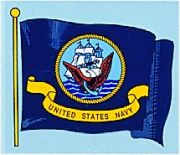 Navy Wavy Flag Decal