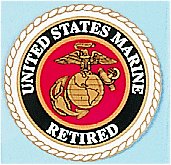 US Marine Retired With Globe and Anchor 4 Inch Round Decal