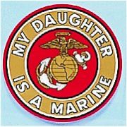 My Daughter Is a Marine Decal  4 Inch Round Decal