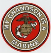 My Grandson Is A Marine 4 Inch Round Decal