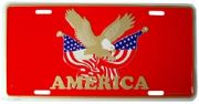 USA With Eagle and Flags License Plate