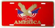 USA With Eagle and Flags License Plate