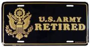 Army Retired License Plate