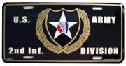 Army 2nd Infantry Division License Plate