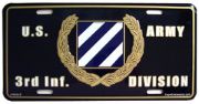 Army 3rd Infantry Division License Plate