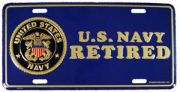 USN Retired License Plate