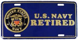 USN Retired License Plate