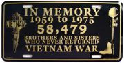 Vietnam In Memory License Plate