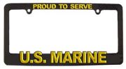 USMC License Plate Frame  Plastic