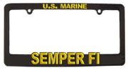 USMC Semper Fi License Plate Frame Plastic