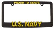 USN License Plate Frame  Plastic