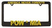Pow Mia Gold License Plate Frame