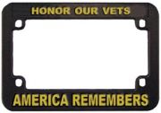 Honor Our Vets Motorcycle License Frame