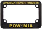 POW MIA America Never Forgets Motocycle License Frame