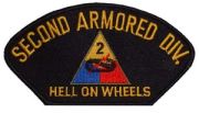 Patch-Army 2nd Armored Division For Cap