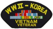 WWII-Korea-Vietnam Veteran With Ribbons For Cap