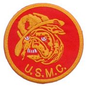 USMC Bulldog Patch With Red Background