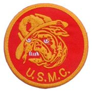 USMC Bulldog Patch With Red Background