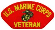 USMC Veteran Red Patch For Cap