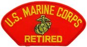 USMC Logo Retired Red Patch For Cap
