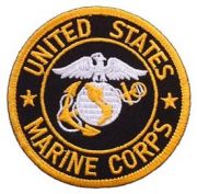 USMC Logo Round Black Patch
