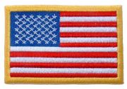 USA Flag Rectangle Gold Left Arm