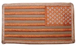 USA Flag Patch Rectangle Desert Right Arm