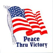 USA Flag Peace Thru Victory Decal