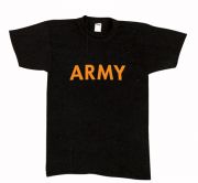 Army PT Shirts Black ang Gold