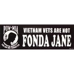 Pow Mia Not Fonda Jane Bumper Sticker