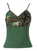 Ladies Woodland Two-Tone Spaghetti Strap Tank Top