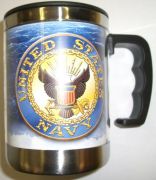 Navy Crest On Angry Sea Small  Stainless Steel Mug