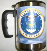Air Force Crest On Sky Small  Stainless Steel Mug