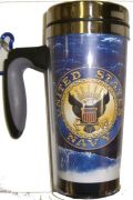 Navy Crest Travel Mug