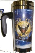 Navy Crest Travel Mug