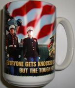 The Tough Get Up With Flag Mug USMC