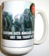 The Tough Get Up Diamond Steel USMC Mug