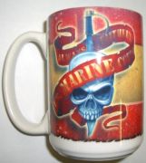 Marine Banner and Skull Mug