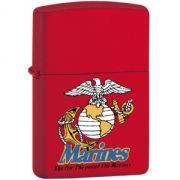 Marine Red Matte Zippo -The Few The Proud