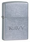 Navy Stamped Street Chrome Zippo