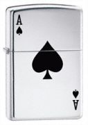 Lucky Aces High Polish Chrome Zippo