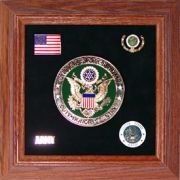 Army Medallion Framed 4" Round with Pins