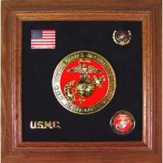 Medallion USMC Framed 4" Round with Pins