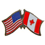 USA / Canada Cross Flags Pin